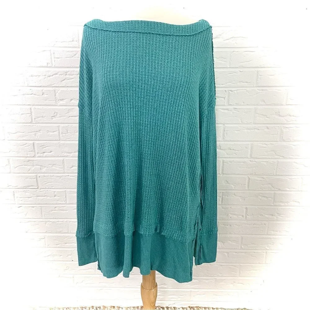 Free People We The Free Aqua North Shore Oversized Thermal Size XS